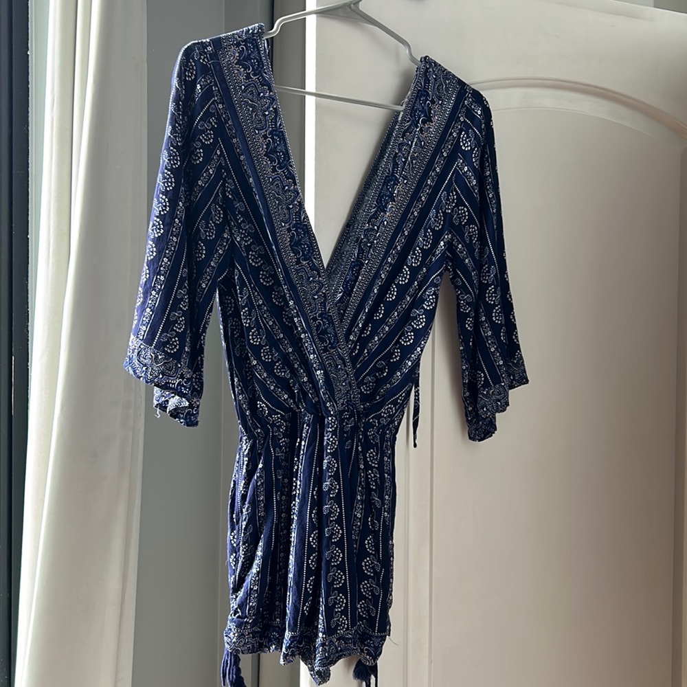 Navy Blue Boho Romper